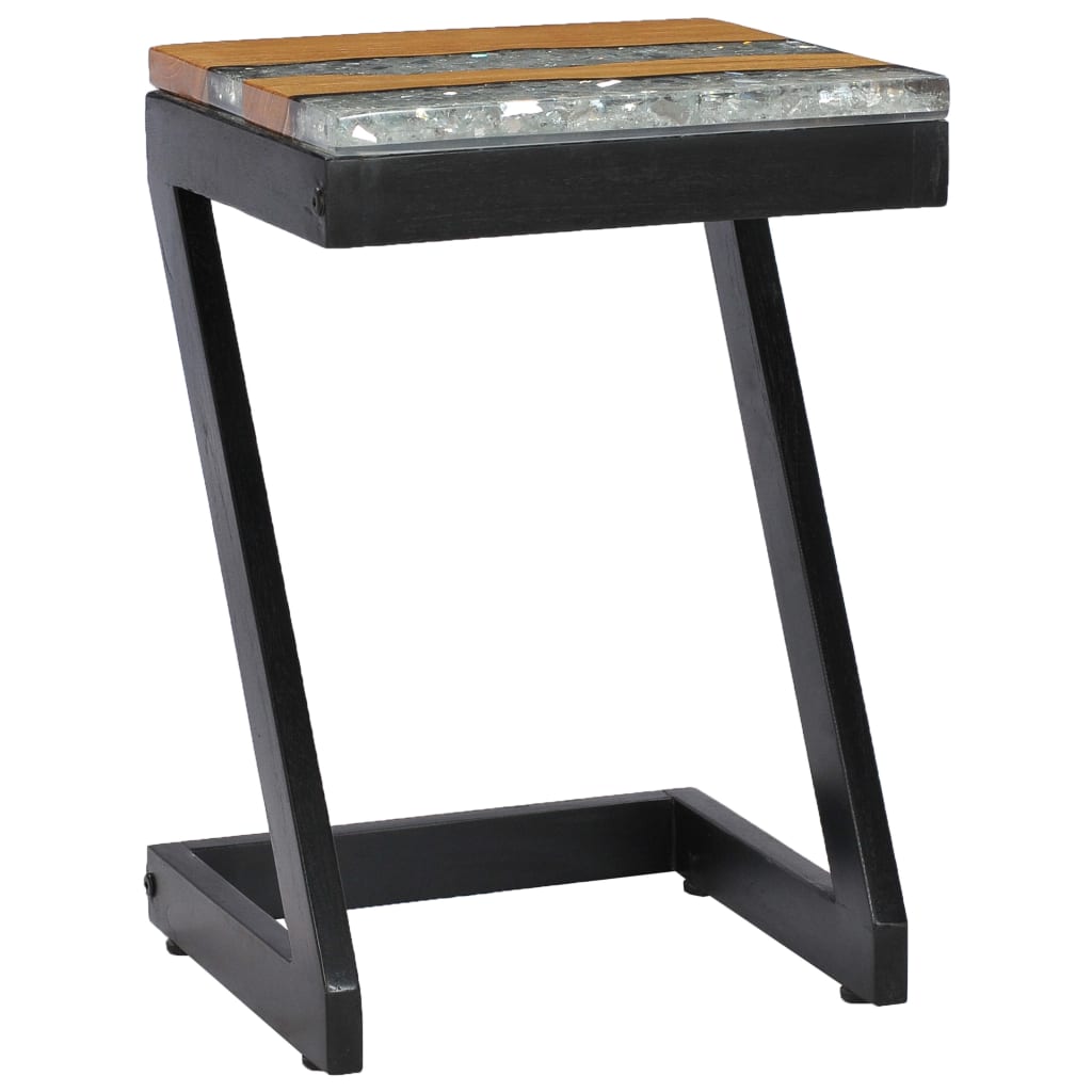 Coffee table 30 x 30 x 50 cm solid teak and polyresin