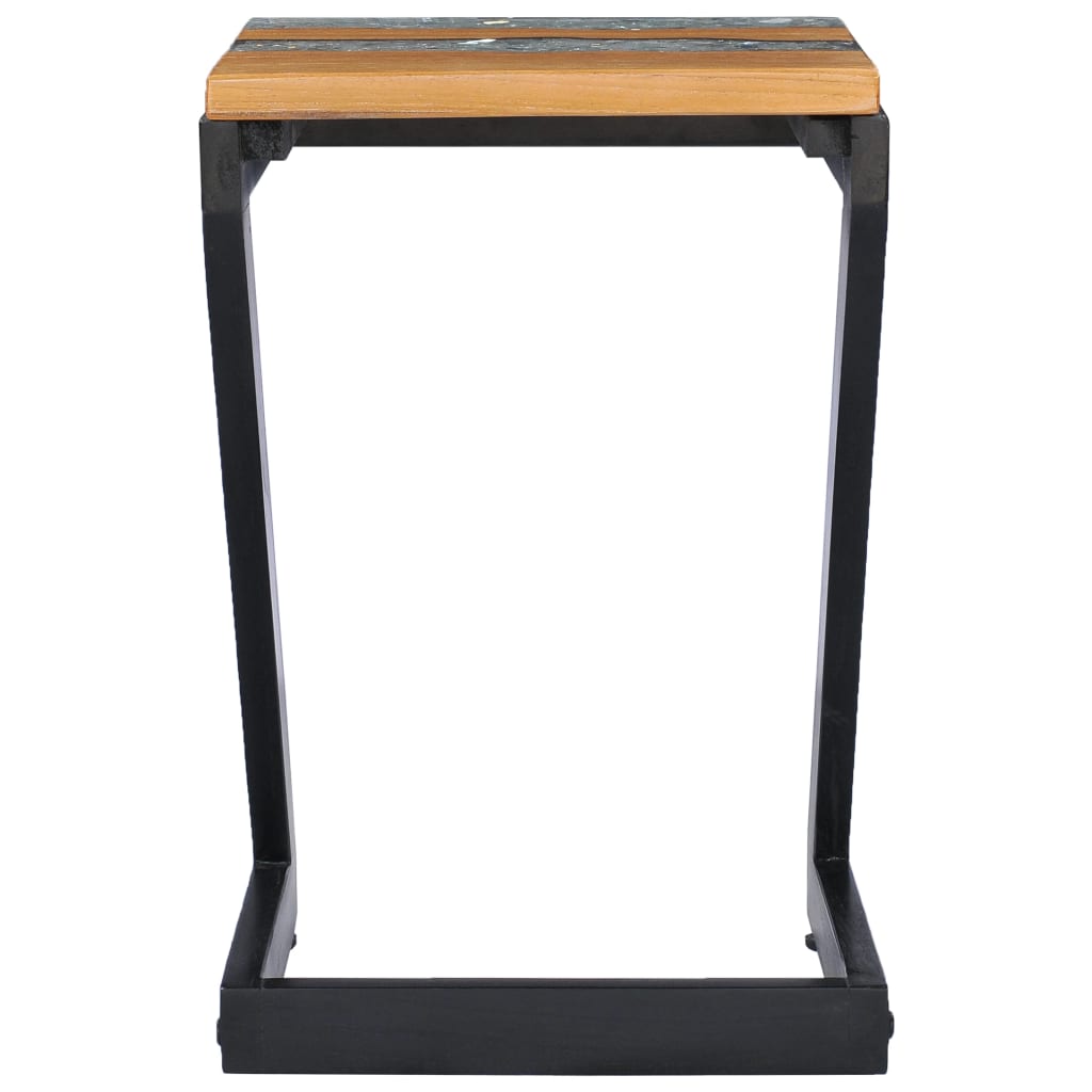 Coffee table 30 x 30 x 50 cm solid teak and polyresin