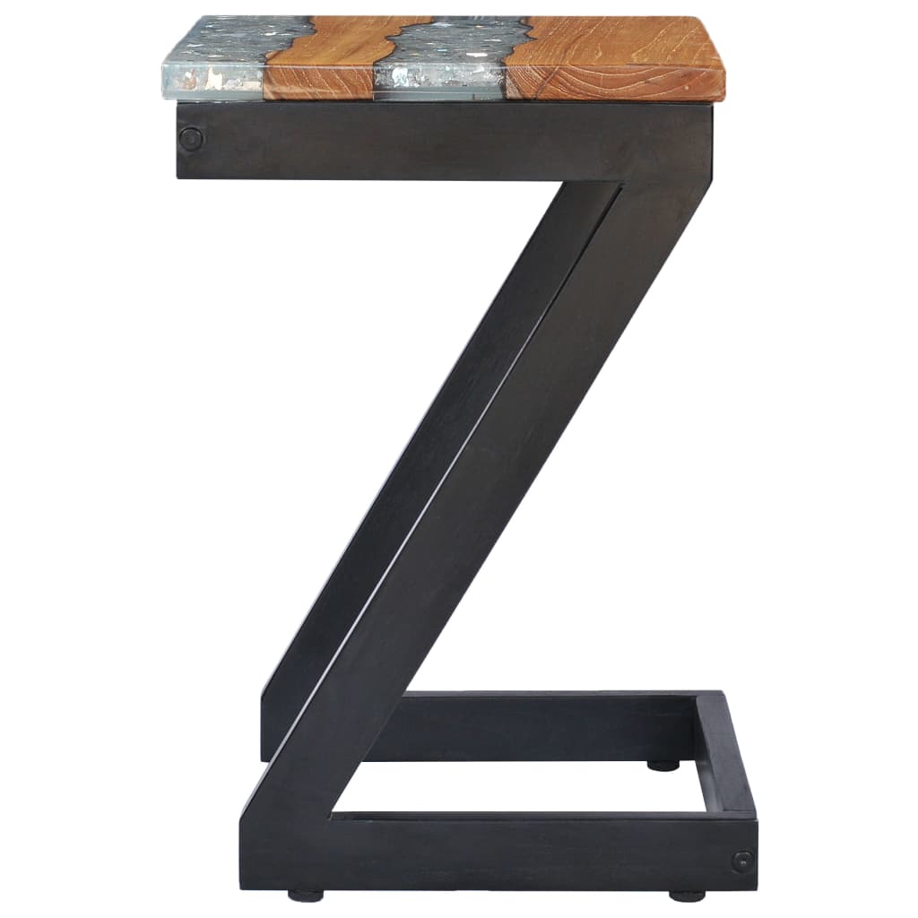 Coffee table 30 x 30 x 50 cm solid teak and polyresin