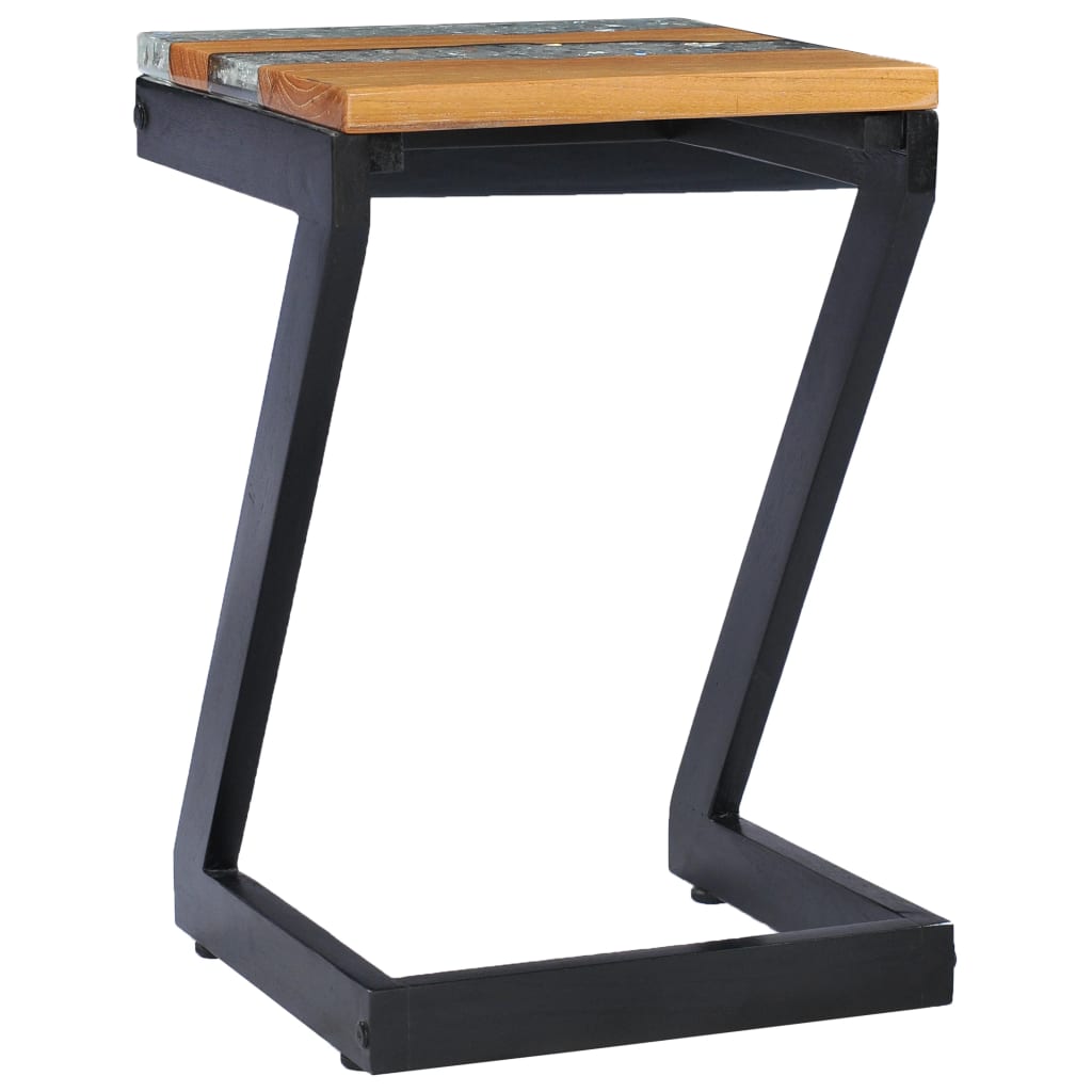 Coffee table 30 x 30 x 50 cm solid teak and polyresin