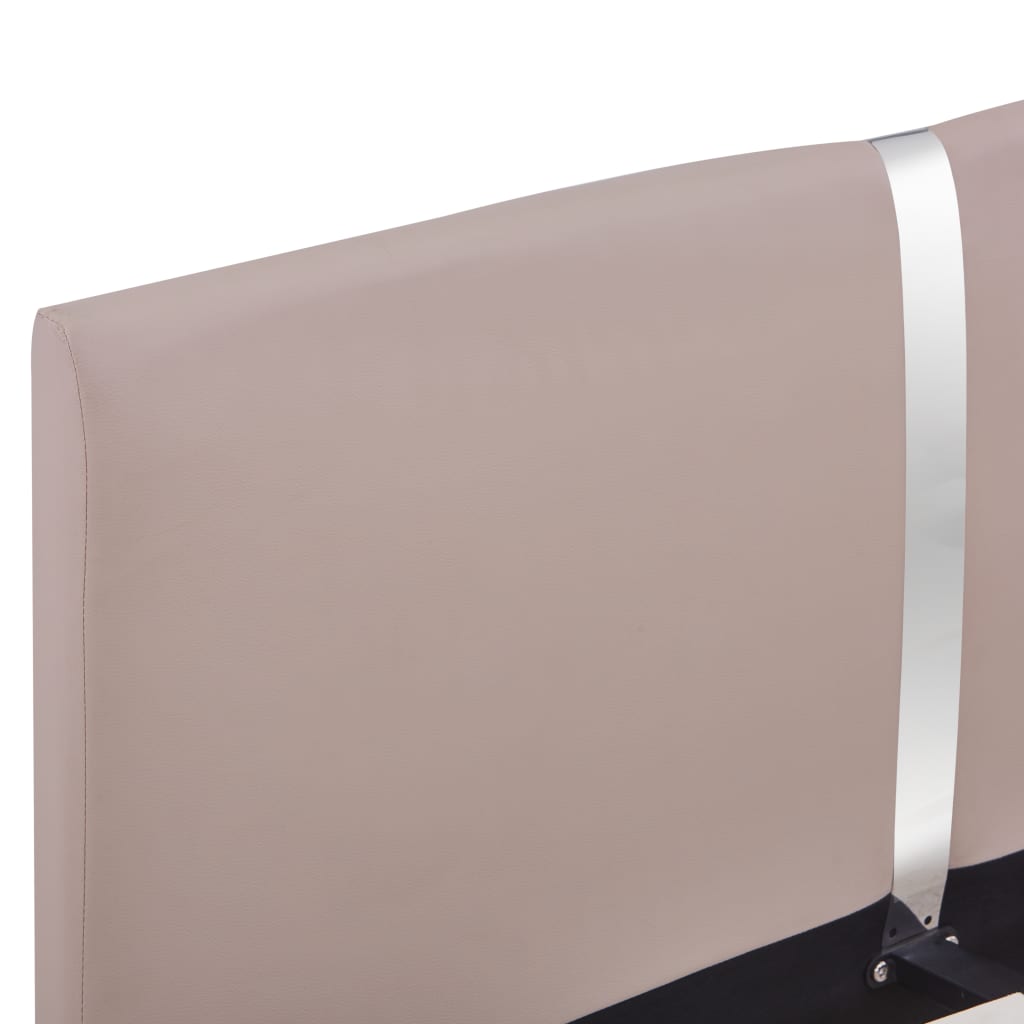 Cadre de lit en similicuir marron cappuccino 140x200 cm