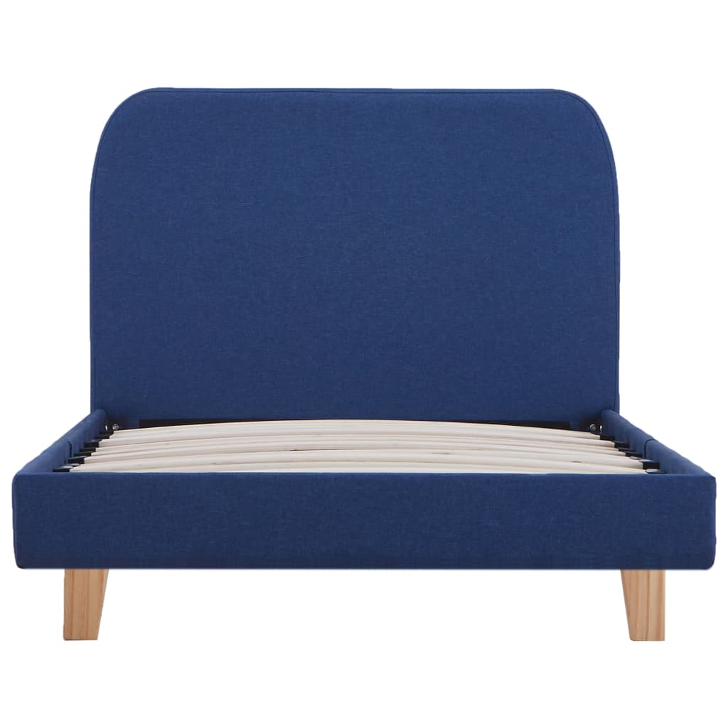 Bed frame blue fabric 90x200 cm
