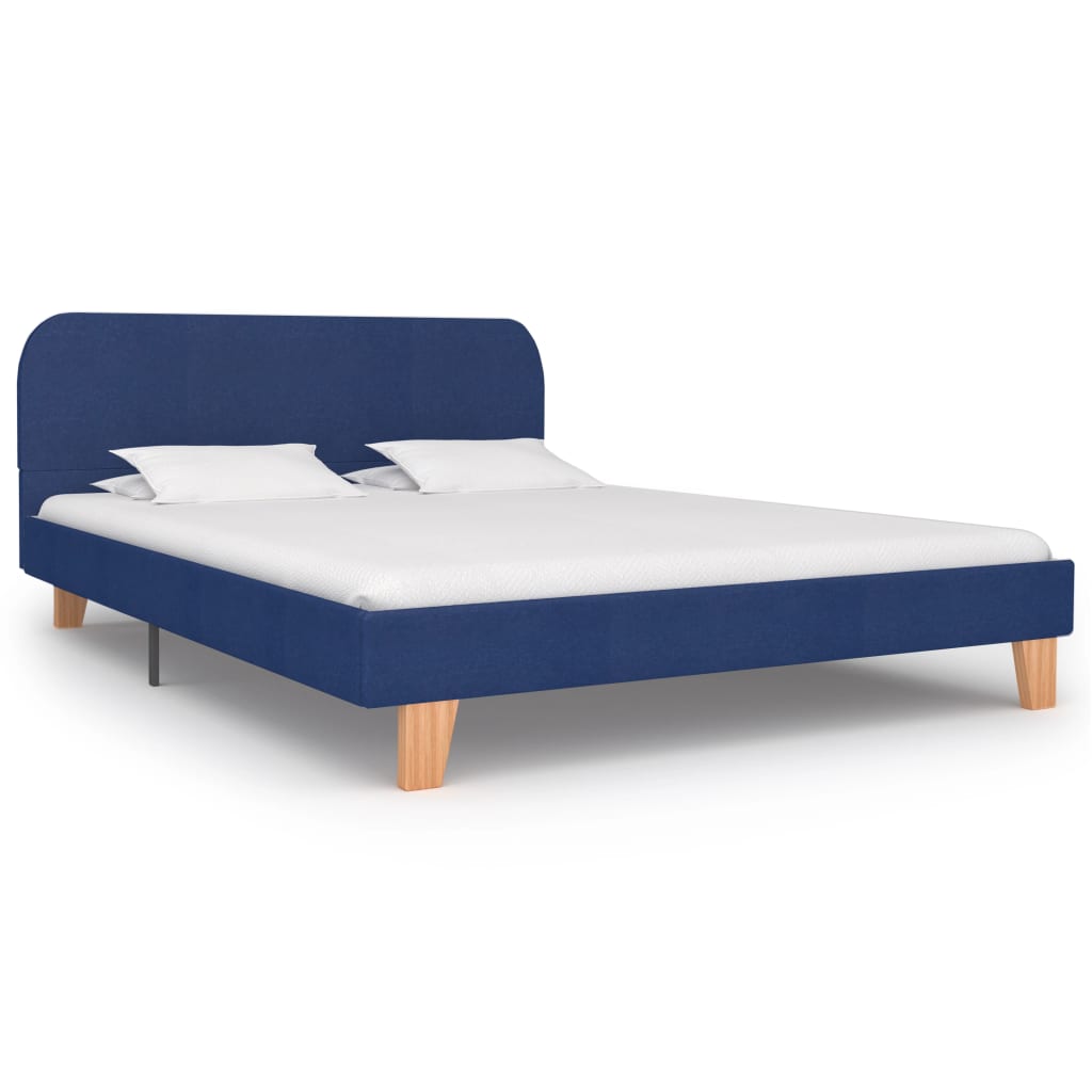Bed frame blue fabric 140x200 cm