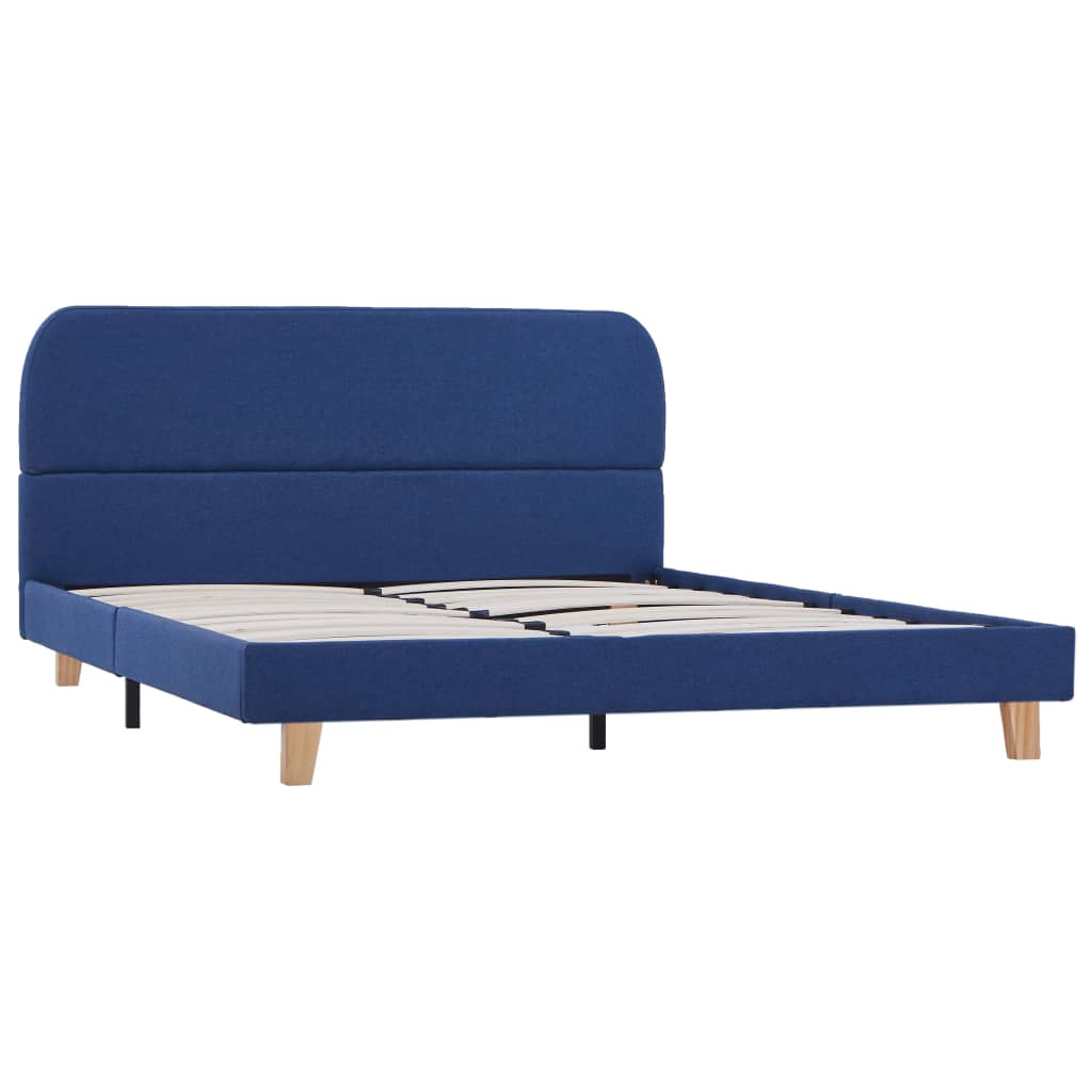 Bed frame blue fabric 140x200 cm