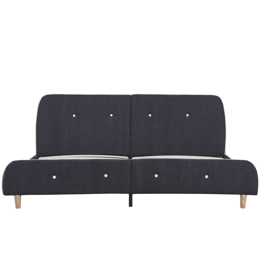 Bed frame dark grey fabric 160 × 200 cm