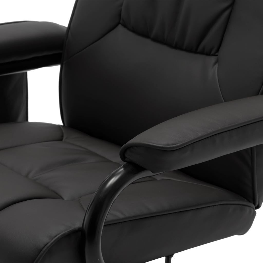 Massagesessel mit Fußhocker Schwarz Kunstleder