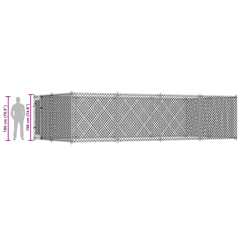 Outdoor-Hundezwinger 7,6x3,8x1,9 m