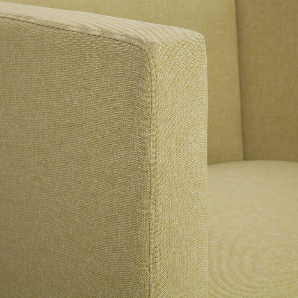Fauteuil Cube en tissu vert