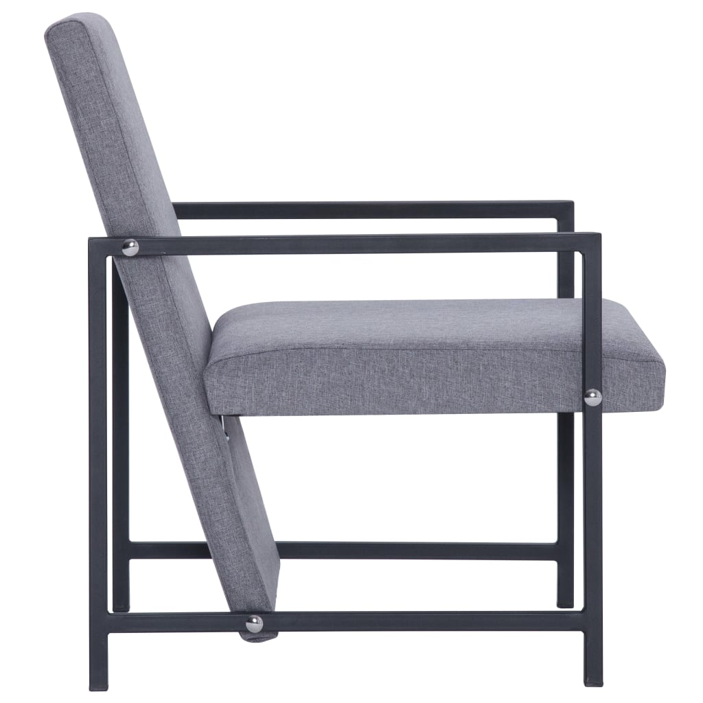 Fauteuil en tissu gris clair