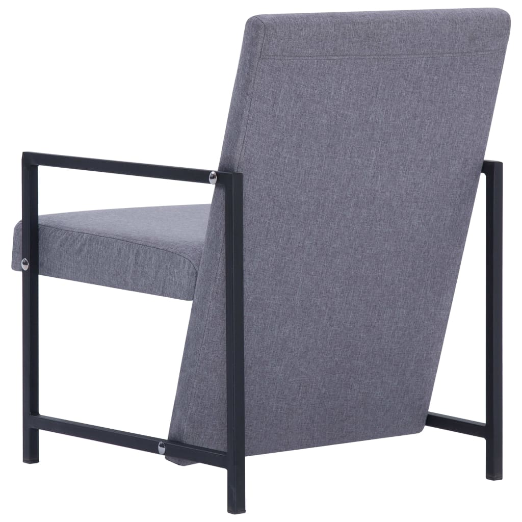 Fauteuil en tissu gris clair
