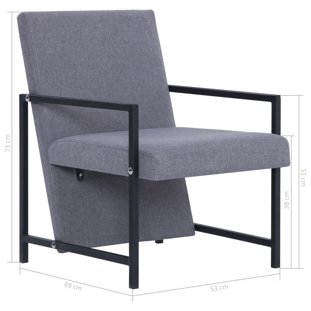 Fauteuil en tissu gris clair