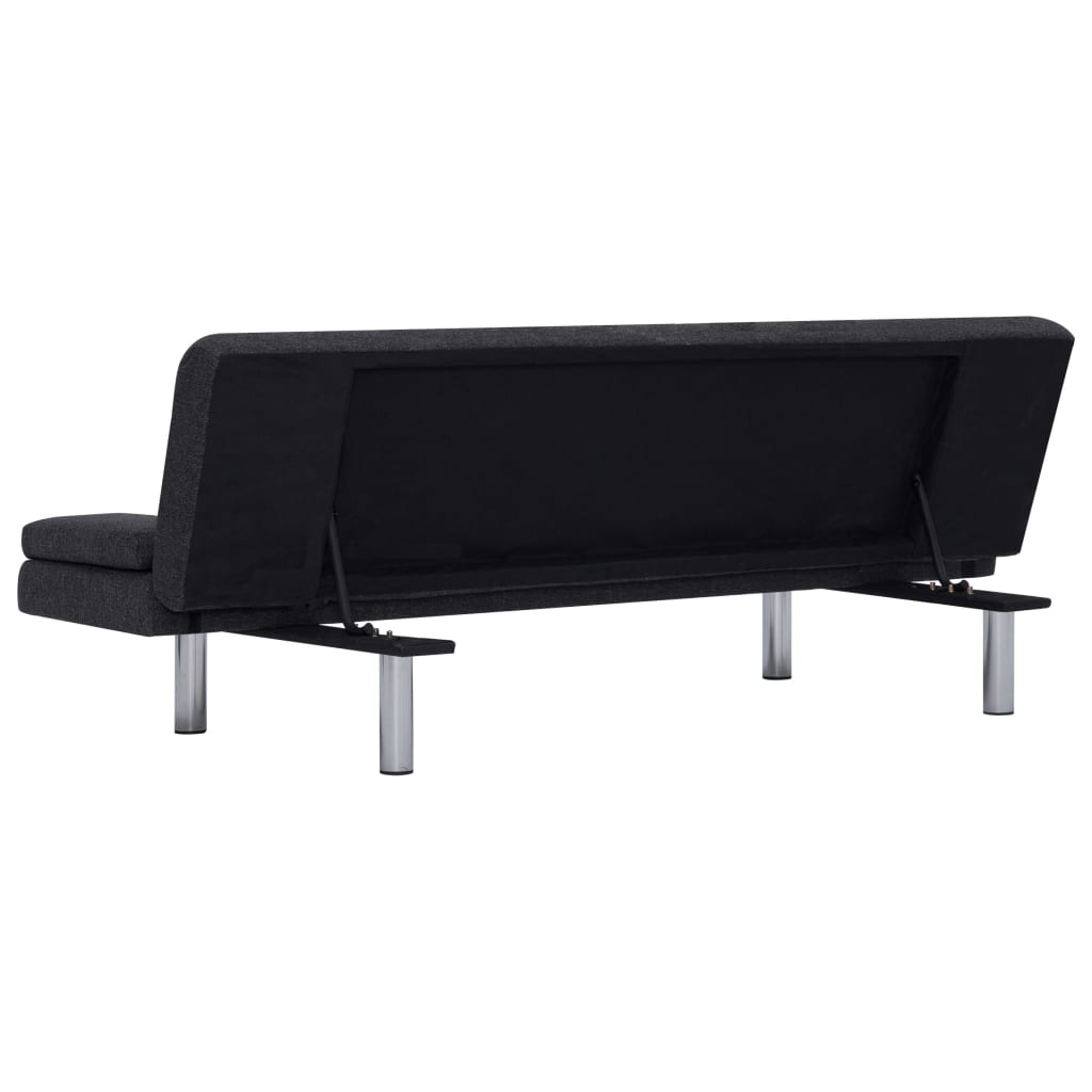 Schlafsofa mit zwei Kissen Dunkelgrau Polyester