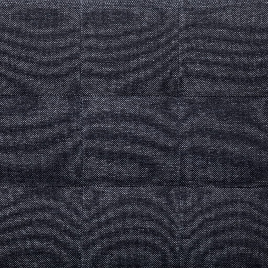 L-shaped sofa bed dark grey polyester