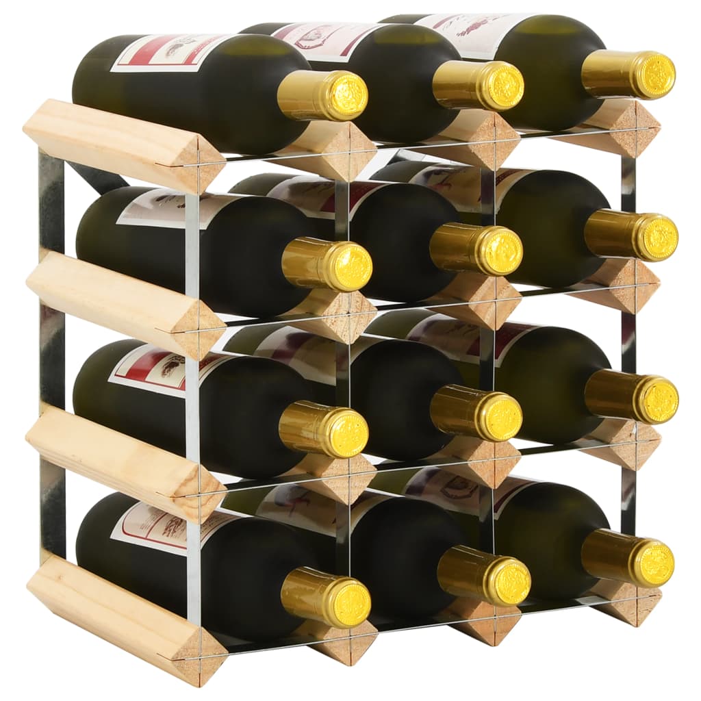 Casier à vin pour 12 bouteilles en bois de pin massif