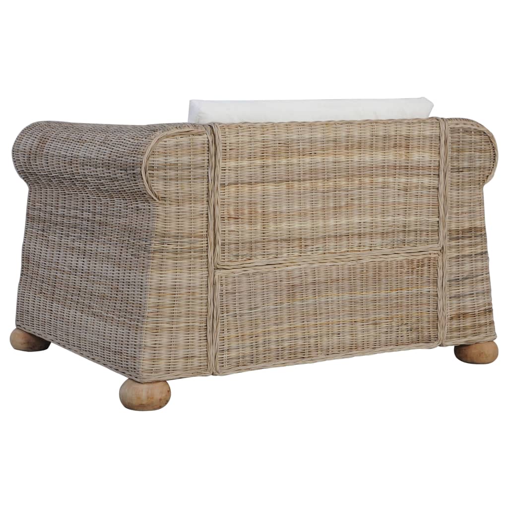 Fauteuil avec coussin en rotin naturel