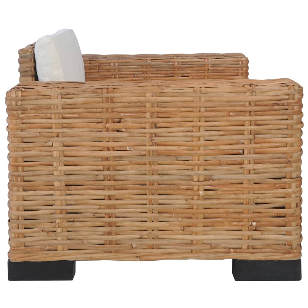 Fauteuil avec coussins en rotin naturel