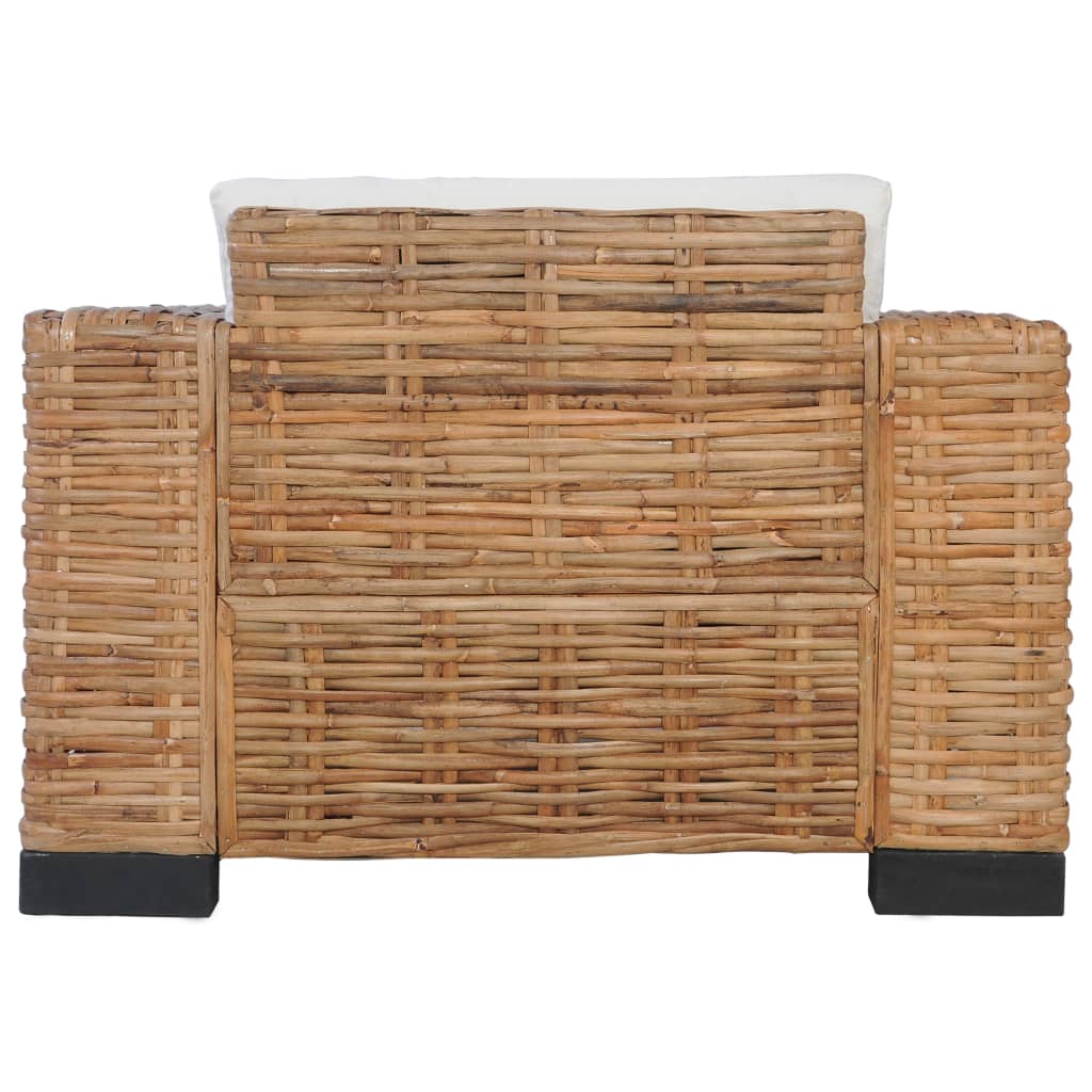 Fauteuil avec coussins en rotin naturel