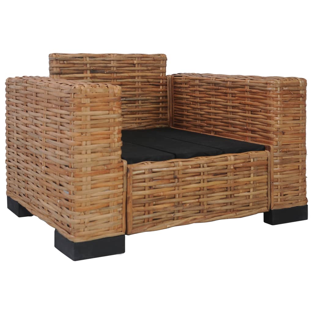 Fauteuil avec coussins en rotin naturel