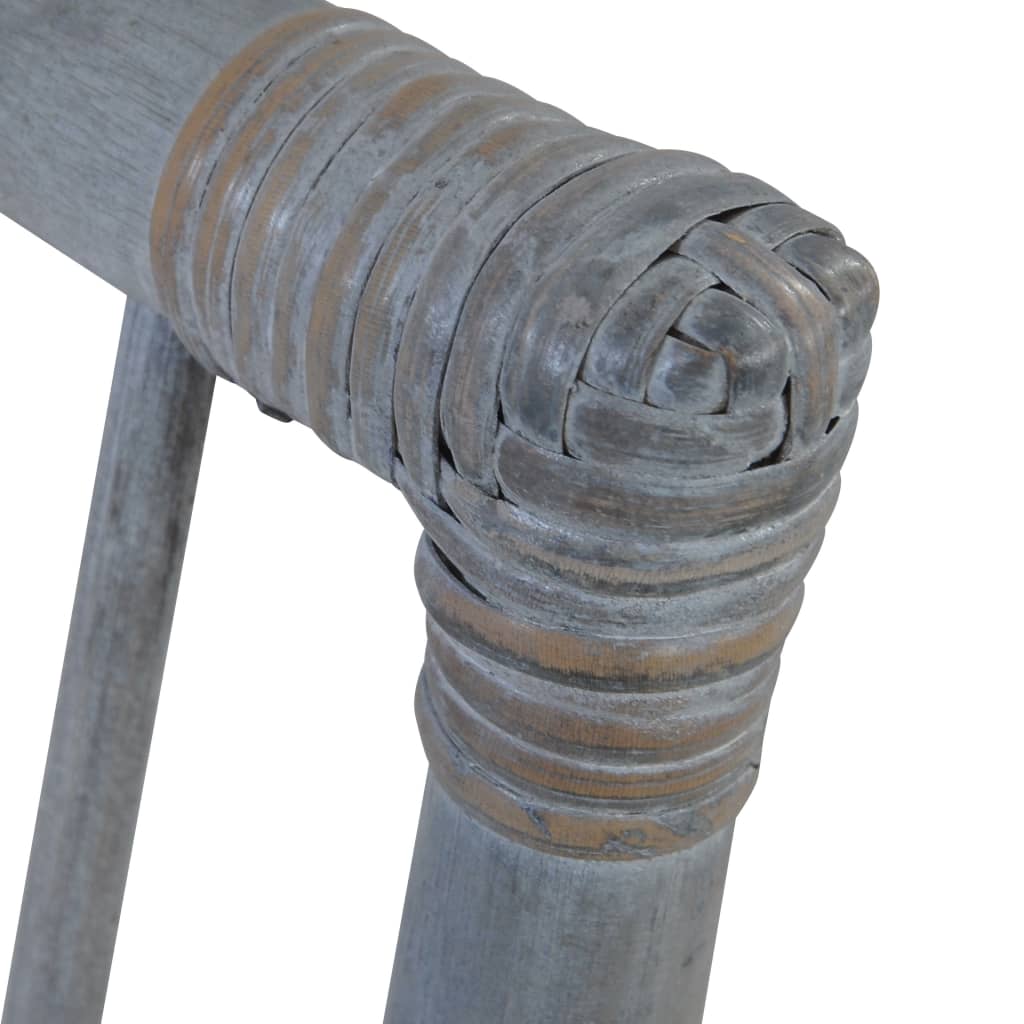 Dining Chairs with Cushions 2 pcs. Grey Natural Rattan