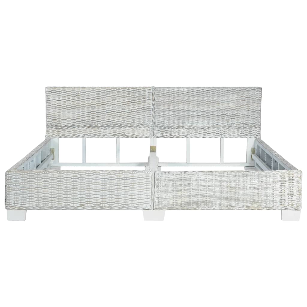Lit en rotin naturel gris 180x200 cm