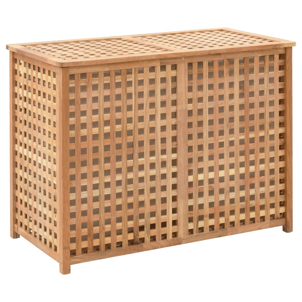 Laundry basket 87.5x46x67 cm solid walnut wood