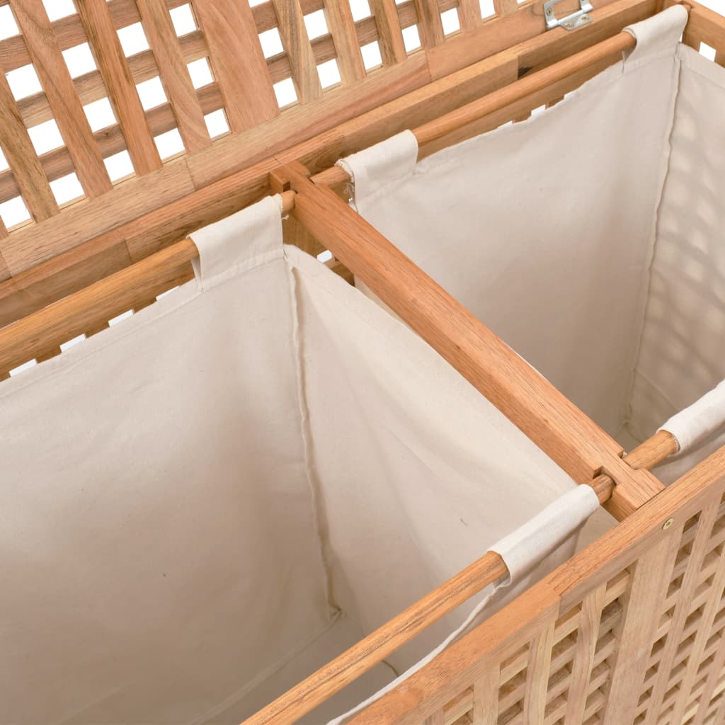 Laundry basket 87.5x46x67 cm solid walnut wood