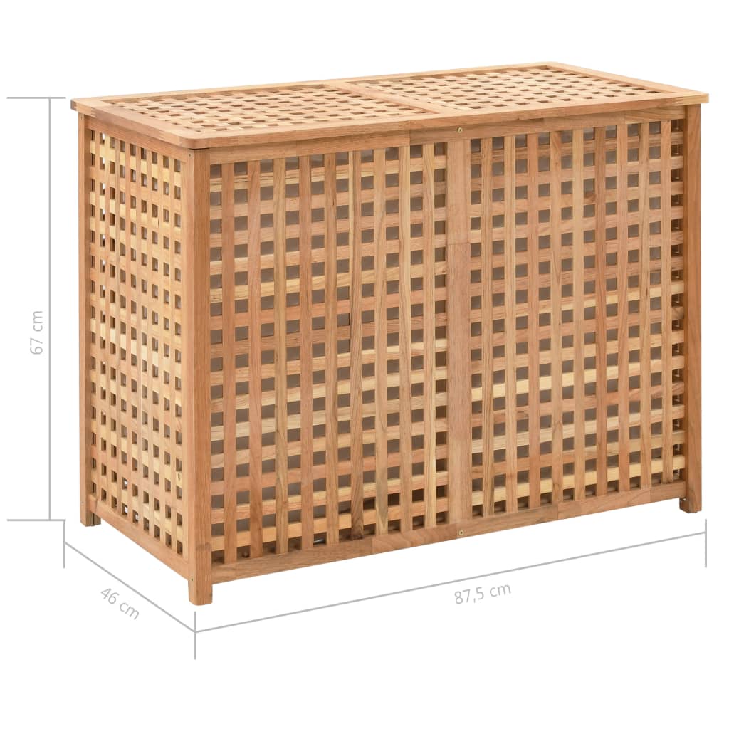 Laundry basket 87.5x46x67 cm solid walnut wood