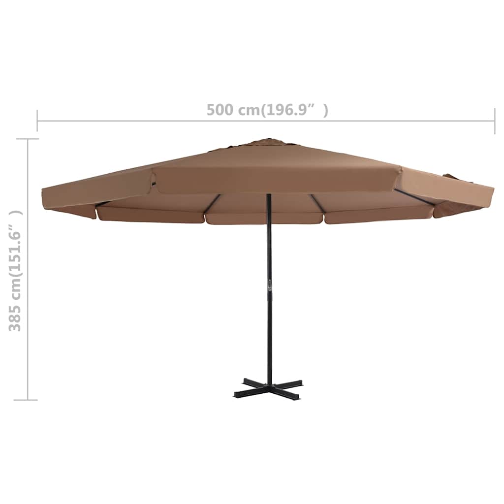 Sonnenschirm mit Tragbarem Sonnenschirmständer Taupe