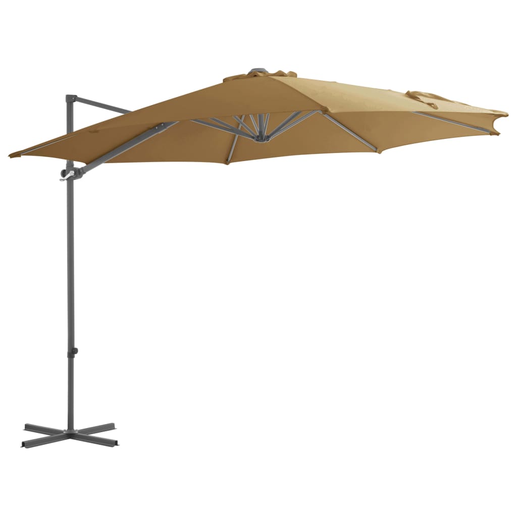 Parasol with portable parasol base taupe