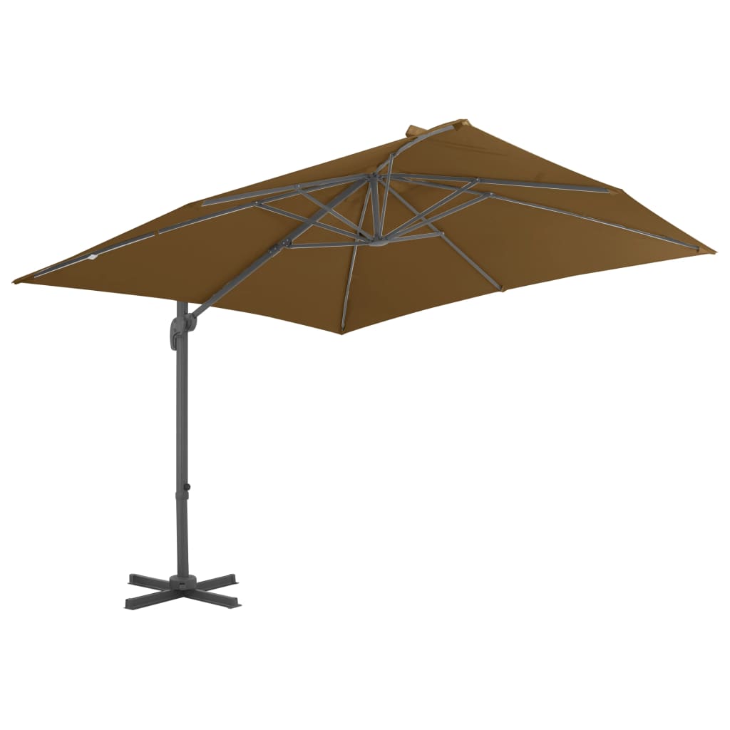 Parasol with portable parasol base taupe