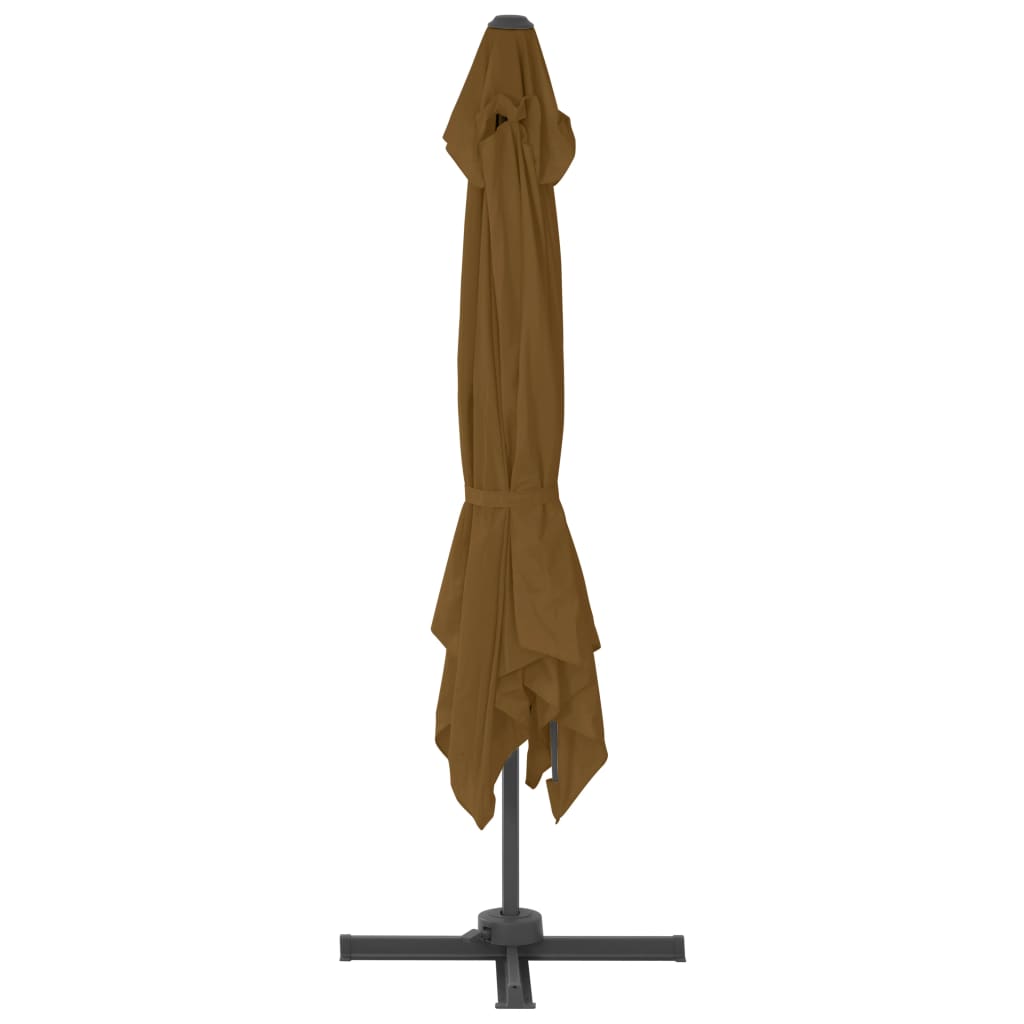 Parasol with portable parasol base taupe