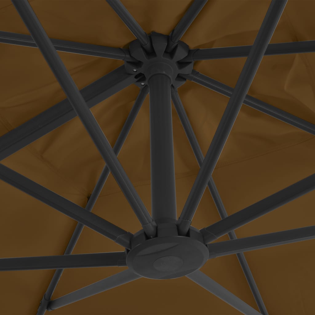 Parasol with portable parasol base taupe