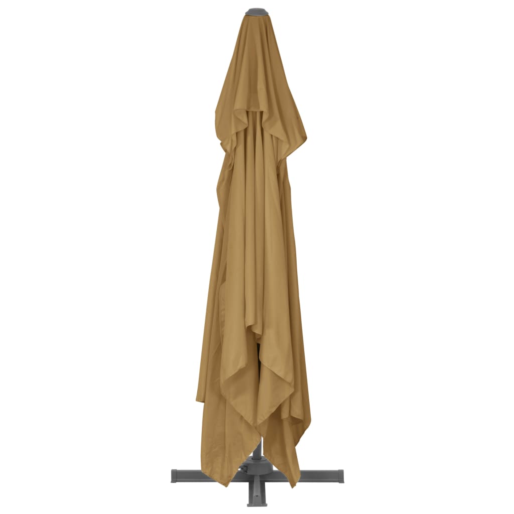 Parasol with portable parasol base taupe