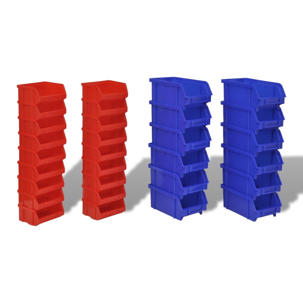 30-piece wall shelf storage shelf plug-in shelf blue red workshop