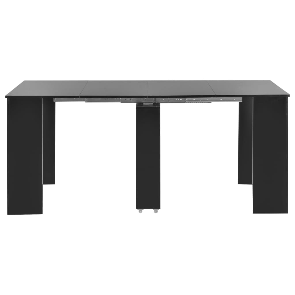 Ausziehbarer Esstisch Hochglanz Schwarz 175 x 90 x 75 cm