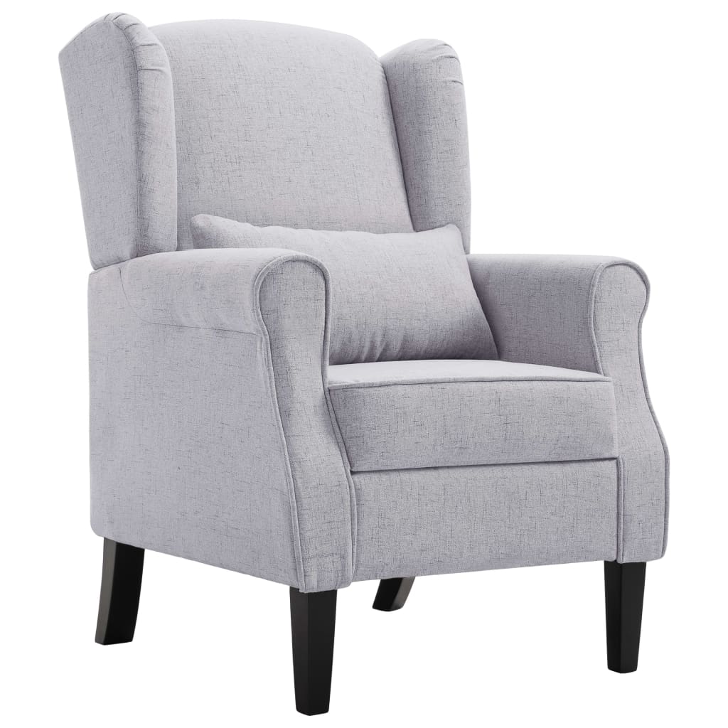 Fauteuil tissu gris clair