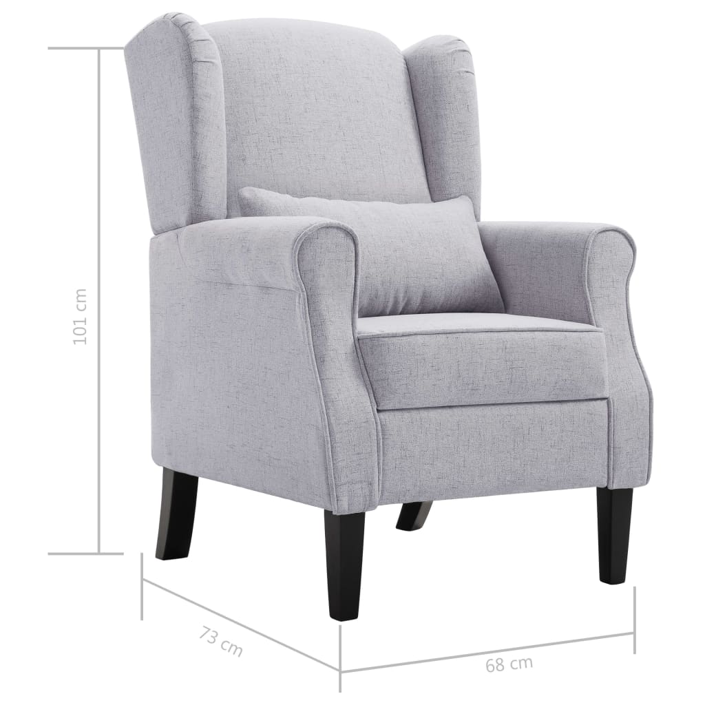 Fauteuil tissu gris clair