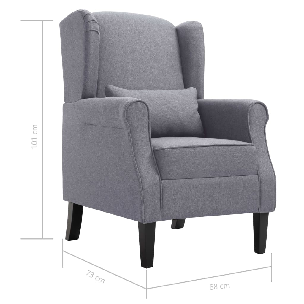 Fauteuil tissu gris foncé