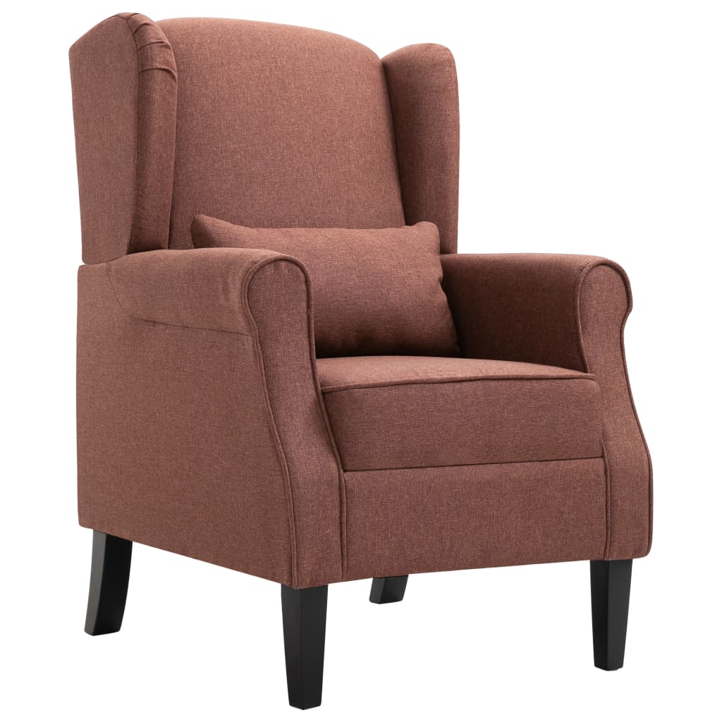 Fauteuil en tissu marron