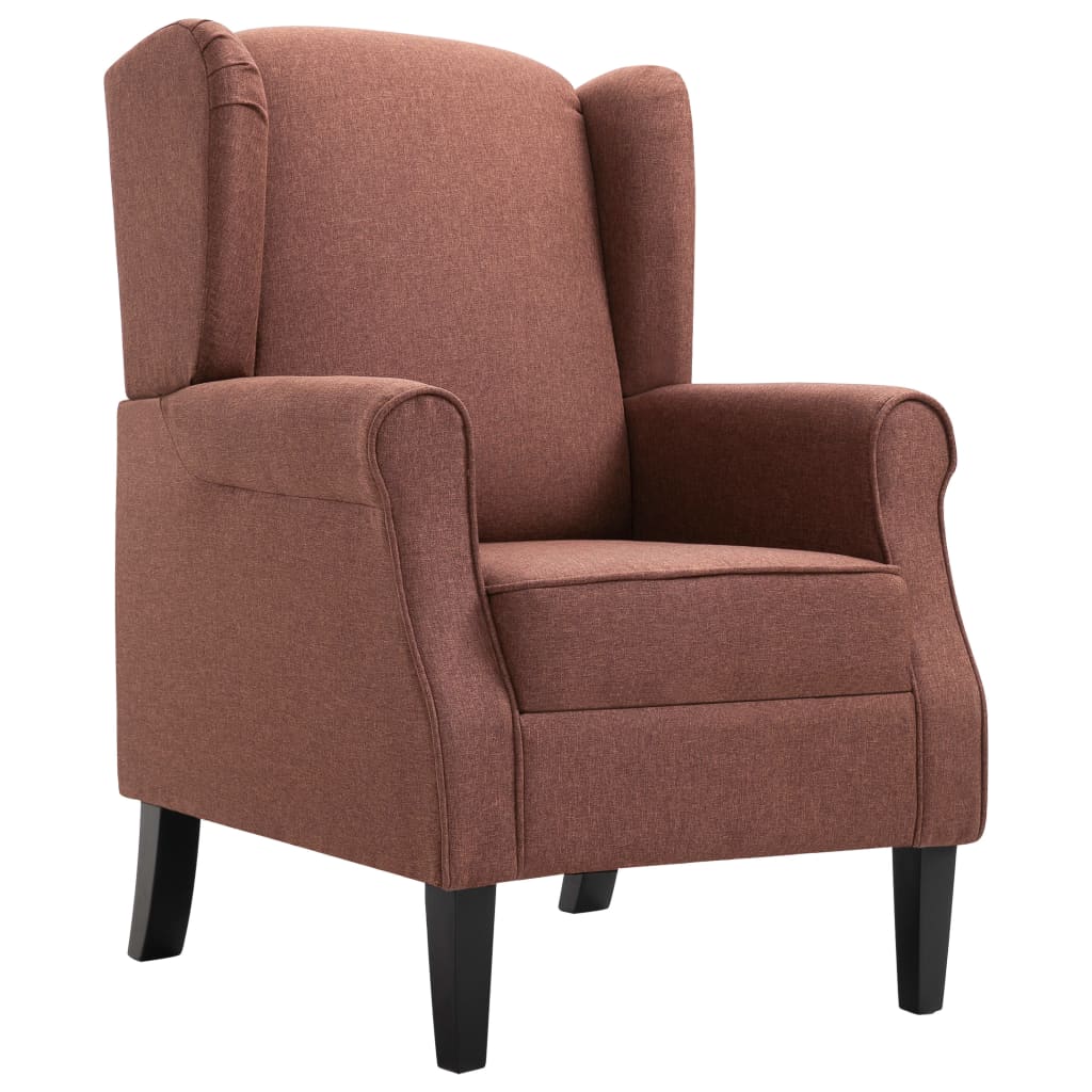 Fauteuil en tissu marron