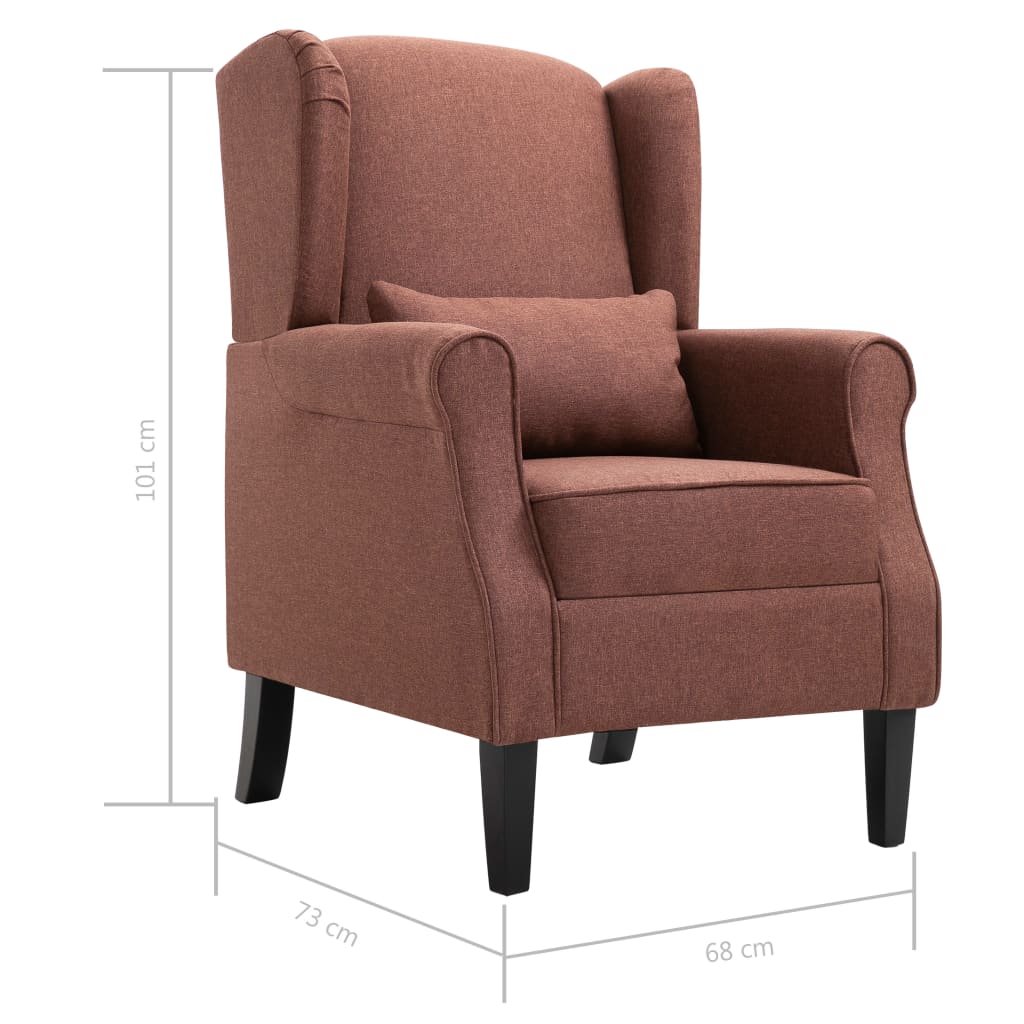 Fauteuil en tissu marron
