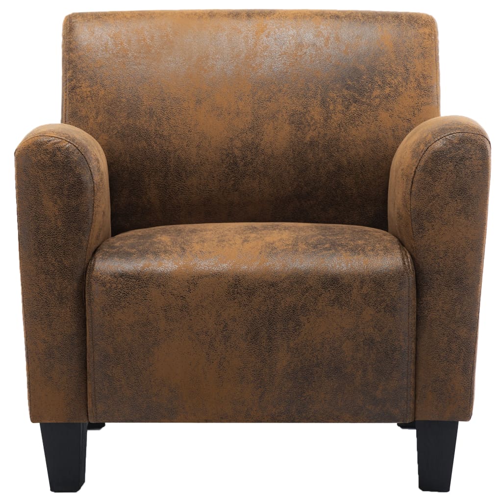 Brown suede armchair