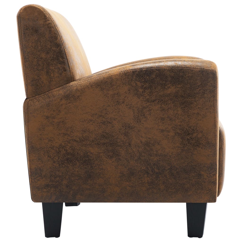 Brown suede armchair