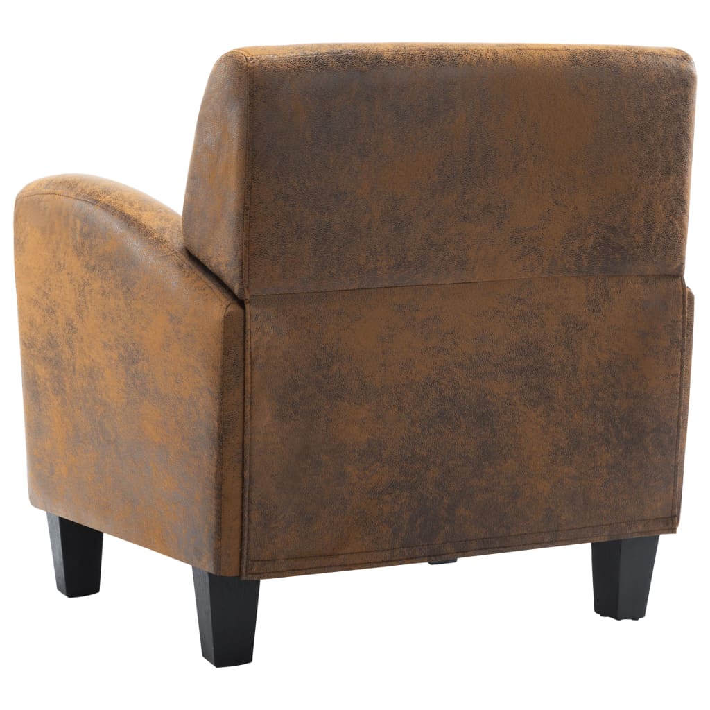 Brown suede armchair