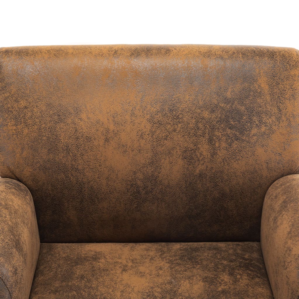 Brown suede armchair
