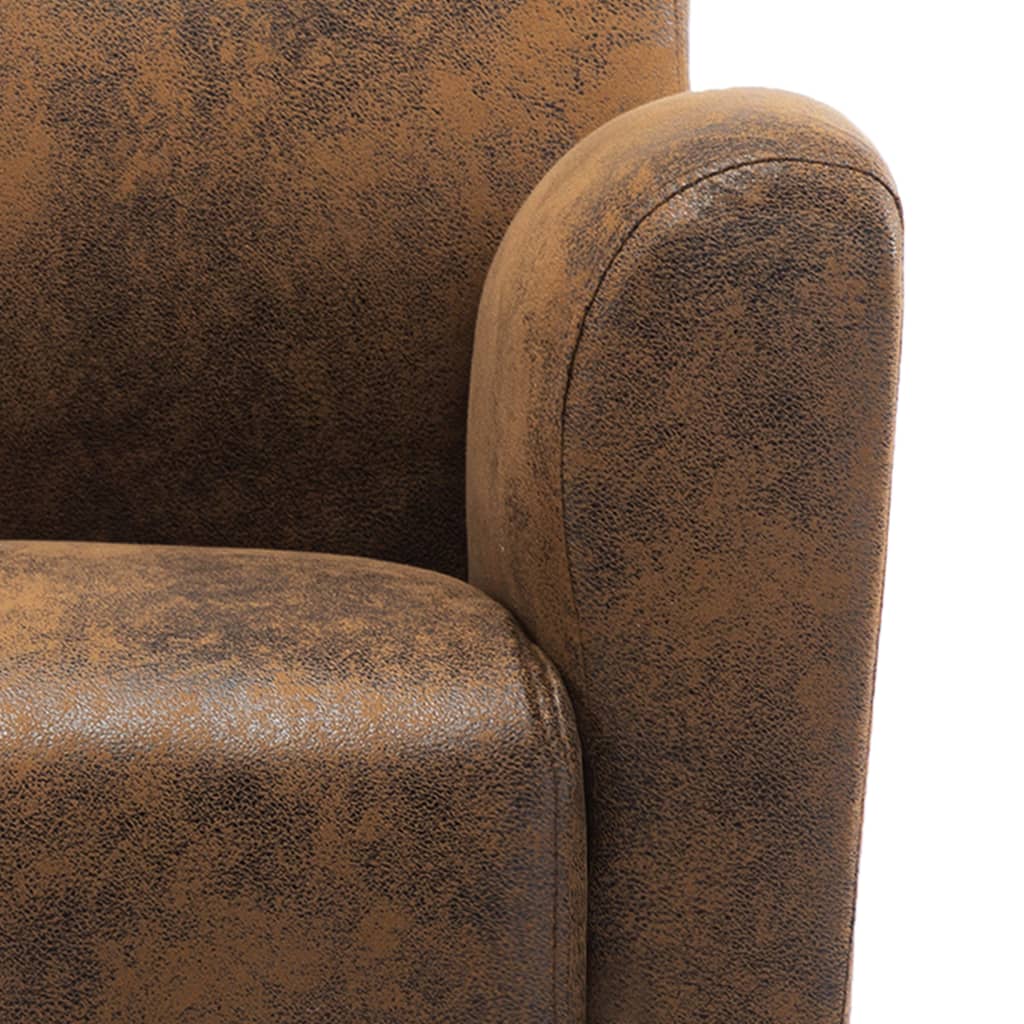 Brown suede armchair