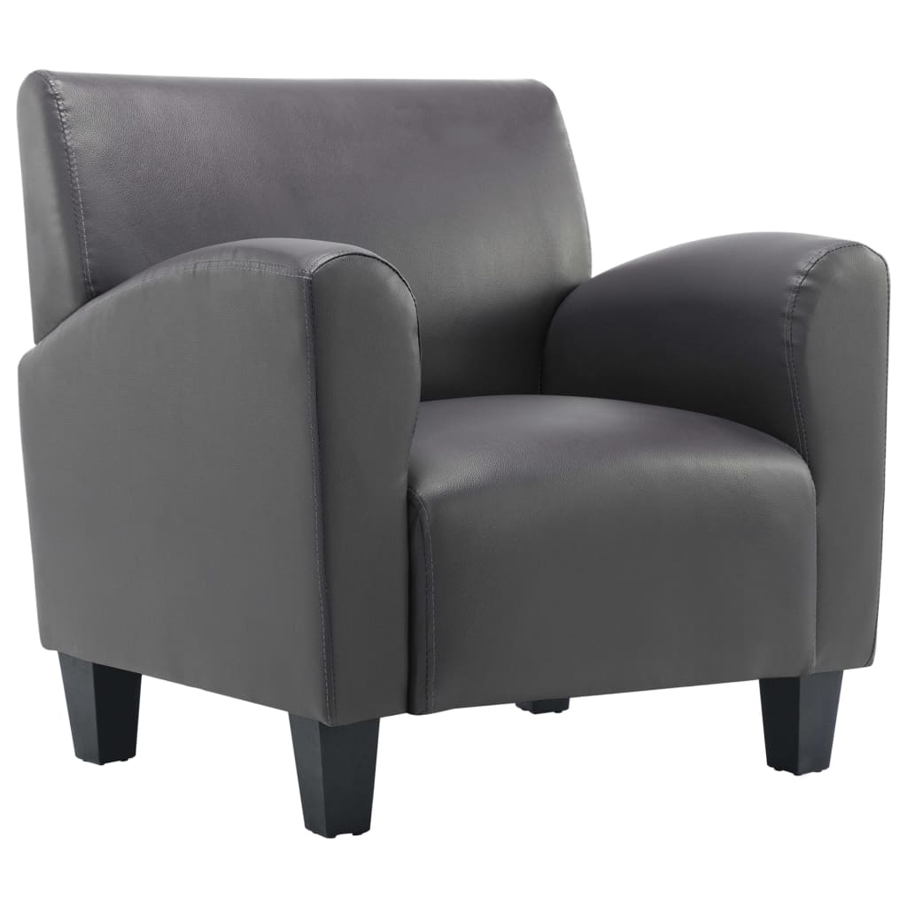 Fauteuil en similicuir gris