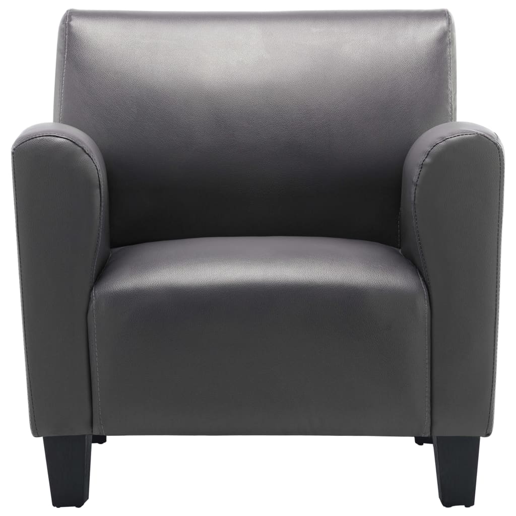 Fauteuil en similicuir gris