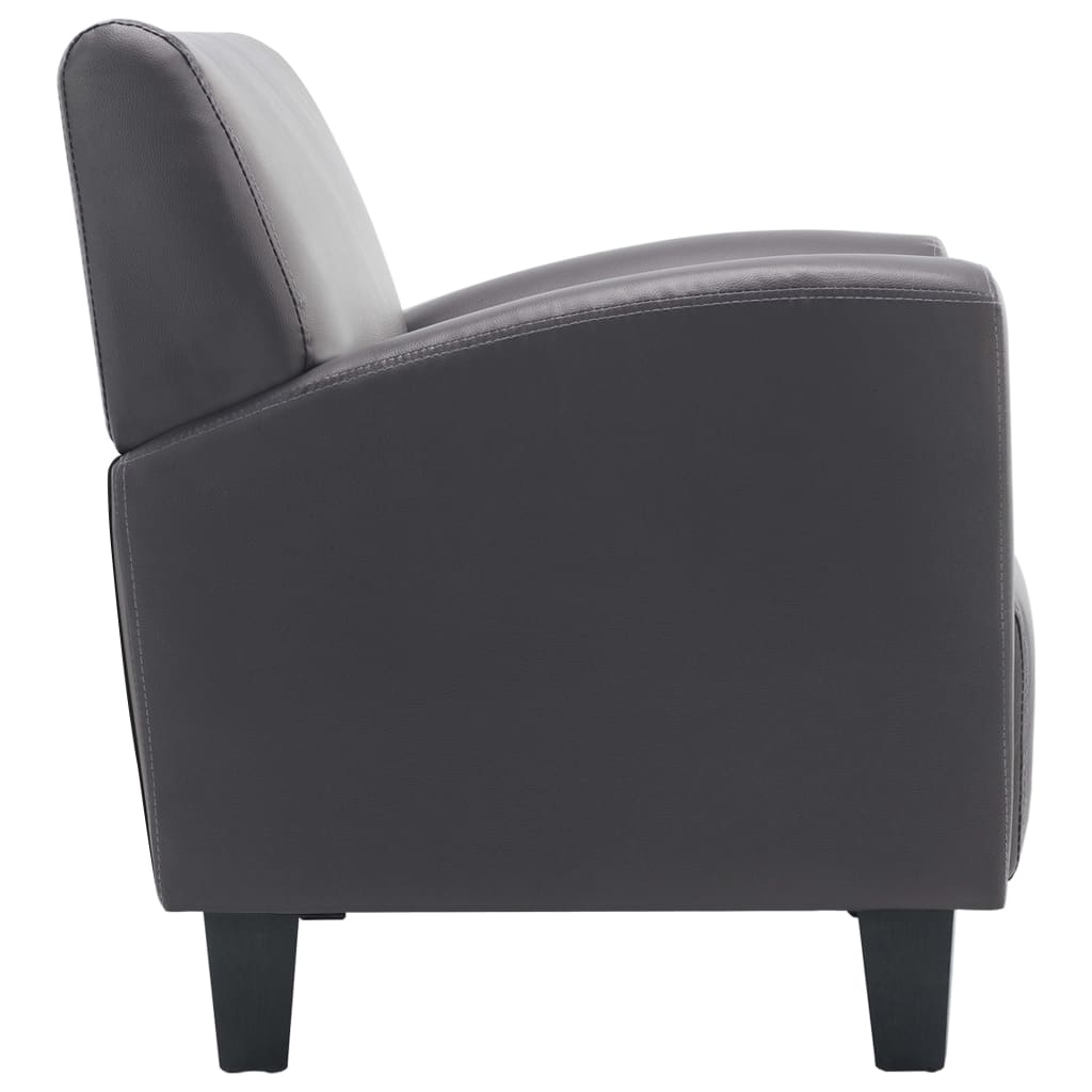 Fauteuil en similicuir gris