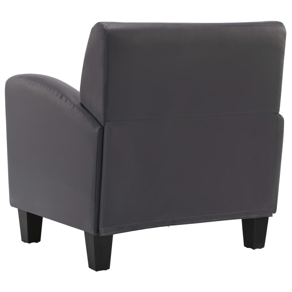 Fauteuil en similicuir gris